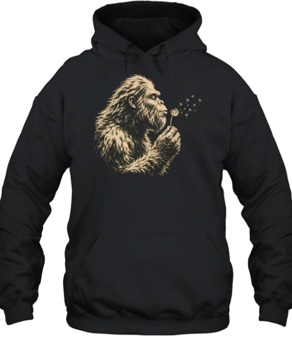 Bigfoot Blowing Dandelion Flower Sasquatch Nature Graphic  Unisex Hoodie