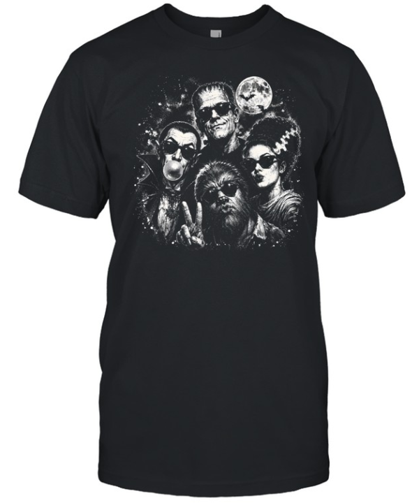 Cool Universal Monsters In Sunglasses Selfie Washed  Classic Men's T-shirt