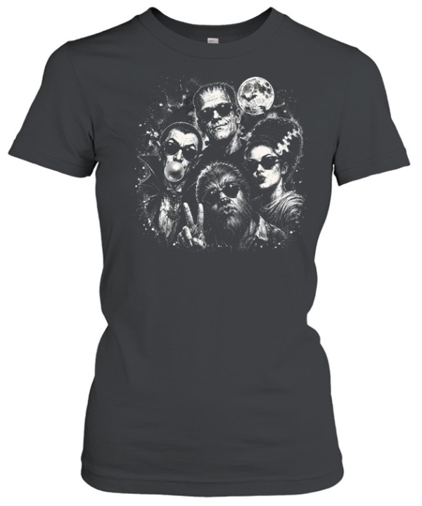 Cool Universal Monsters In Sunglasses Selfie Washed  Classic Women's T-shirt