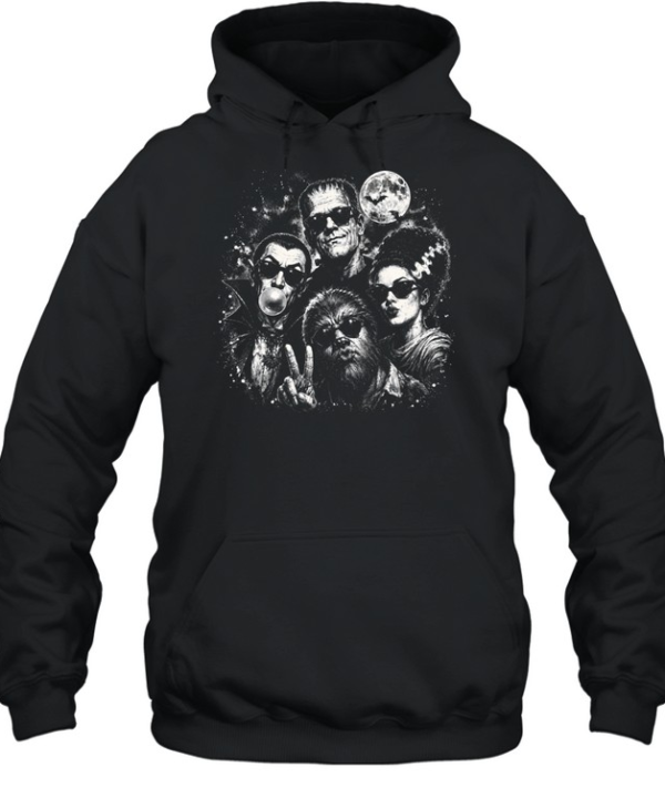Cool Universal Monsters In Sunglasses Selfie Washed  Unisex Hoodie