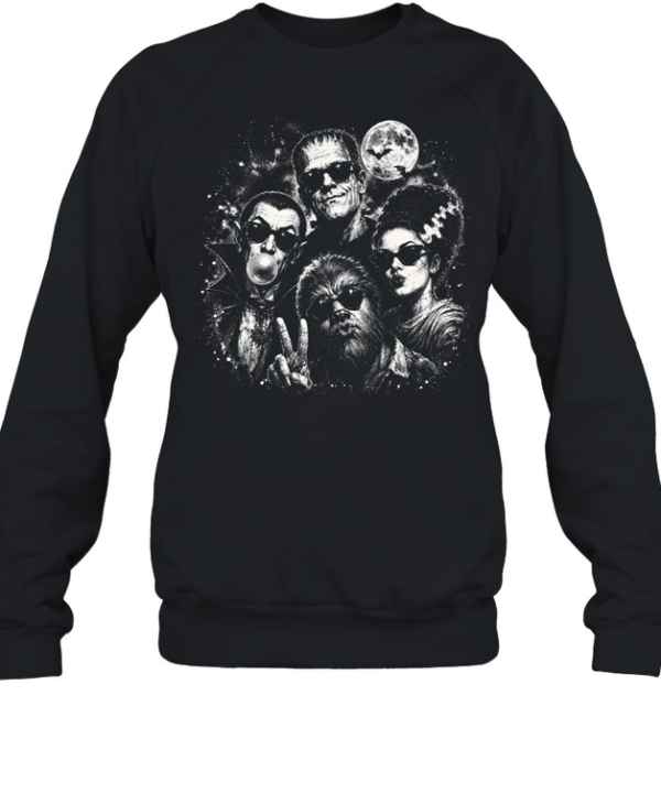 Cool Universal Monsters In Sunglasses Selfie Washed  Unisex Sweatshirt