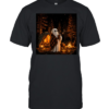 Cozy Camping Ghost Campfire Pumpkin Forest Halloween  Classic Men's T-shirt