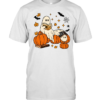 Cozy Reading Ghosts On Pumpkins Fantasy Book Lover  Classic Men's T-shirt