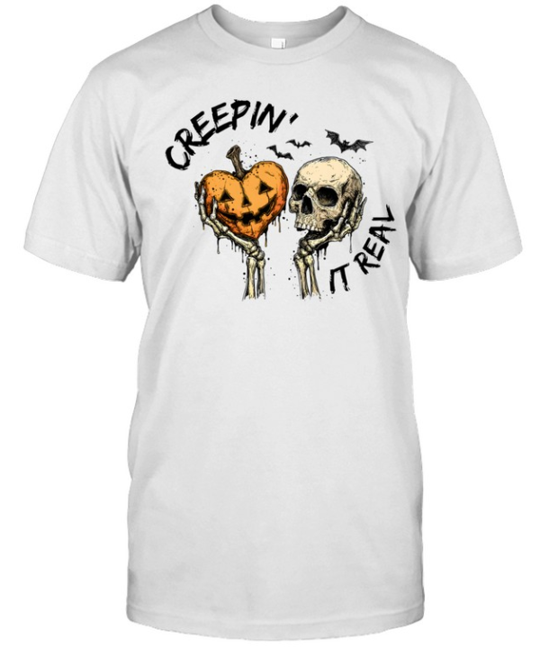 Creepy Skeleton Pumpkin Skull Halloween Classic Men's T-shirt