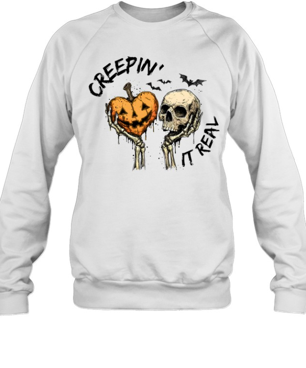Creepy Skeleton Pumpkin Skull Halloween  Unisex Sweatshirt
