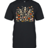 Dancing Skeletons In Wildflower Meadow Textured Oil Painting Olive Classic Men's T-shirt