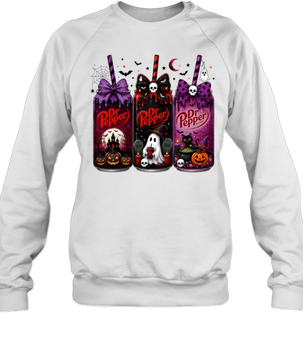 Dr Pepper Halloween Cans Ghost Witch Spooky Graphic  Unisex Sweatshirt