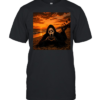 Funny Ghostface Beach Sunset Heart Hands Halloween  Classic Men's T-shirt