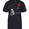 Funny Well Shit Sitting Skeleton Lost Arm Red Balloon Halloween  Classic Men's T-shirt
