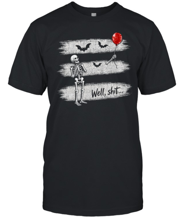 Funny Well Shit Skeleton Lost Arm Red Balloon Halloween  Classic Men's T-shirt