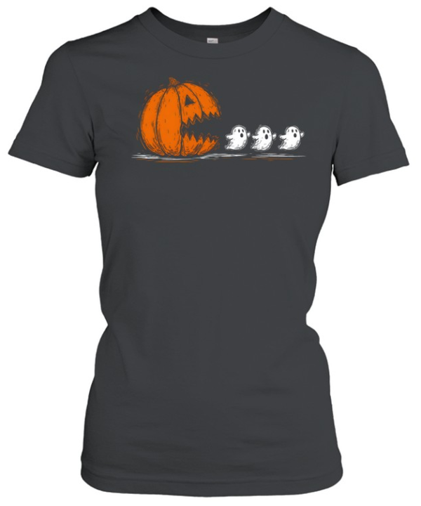 Halloween Pumpkin Eat Ghost  Classic Women's T-shirt