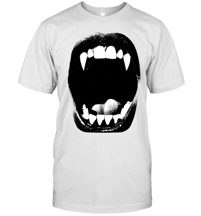 High-Contrast Vampire Fangs Screaming Mouth Gothic Grunge Classic Men's T-shirt High-Contrast Vampire Fangs Screaming Mouth Gothic Grunge Classic Men's T-shirt