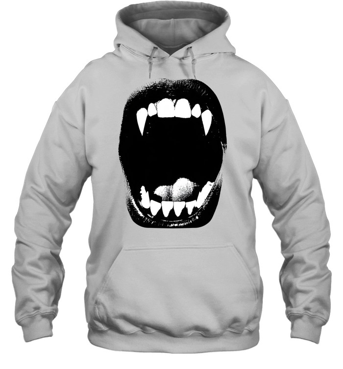 High-Contrast Vampire Fangs Screaming Mouth Gothic Grunge Unisex Hoodie High-Contrast Vampire Fangs Screaming Mouth Gothic Grunge Unisex Hoodie