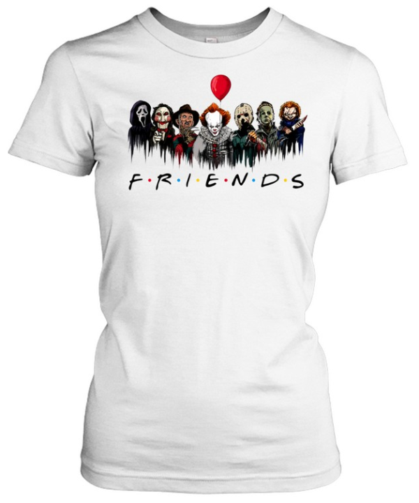 Horror Movie Characters Friends Parody Halloween  Classic Women's T-shirt