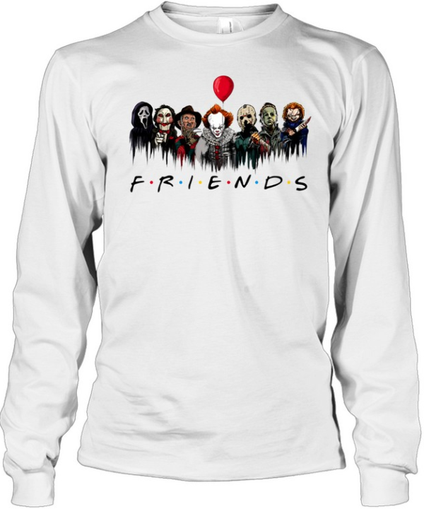 Horror Movie Characters Friends Parody Halloween  Long Sleeved T-shirt