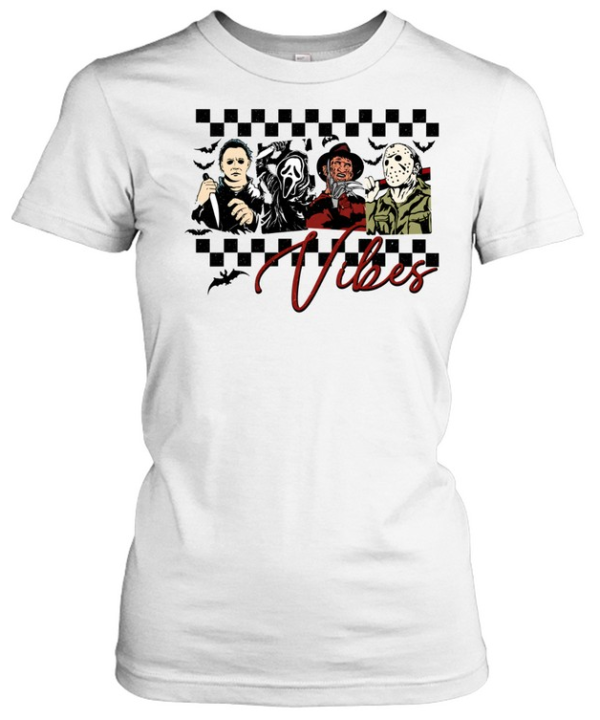 Horror Movie Vibes Slasher Squad Michael Myers Jason Ghostface Freddy  Classic Women's T-shirt