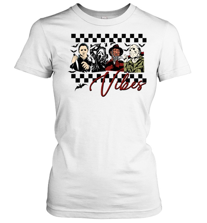 Horror Movie Vibes Slasher Squad Michael Myers Jason Ghostface Freddy Classic Women's T-shirt