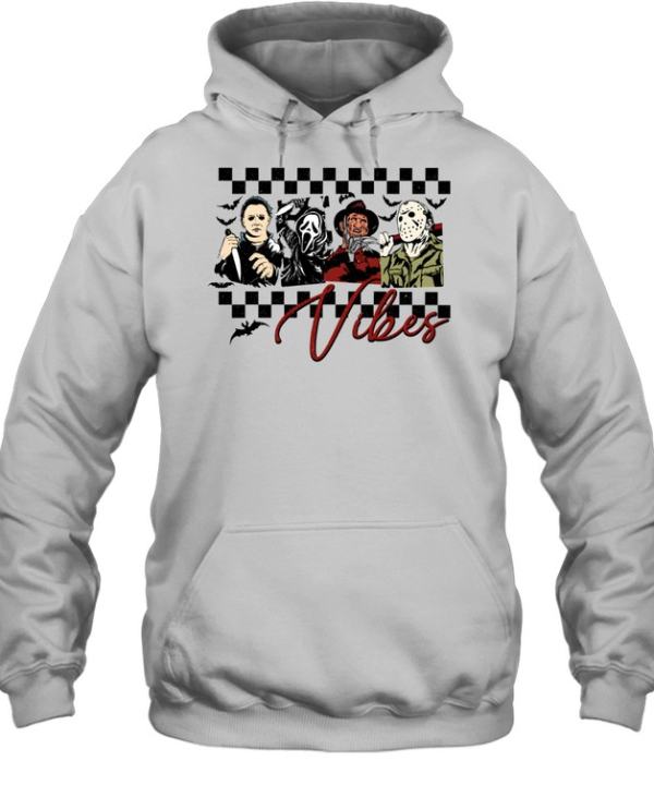 Horror Movie Vibes Slasher Squad Michael Myers Jason Ghostface Freddy Unisex Hoodie