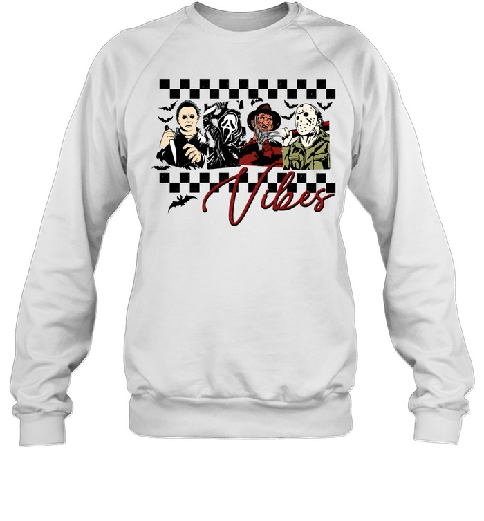 Horror Movie Vibes Slasher Squad Michael Myers Jason Ghostface Freddy Unisex Sweatshirt Horror Movie Vibes Slasher Squad Michael Myers Jason Ghostface Freddy Unisex Sweatshirt