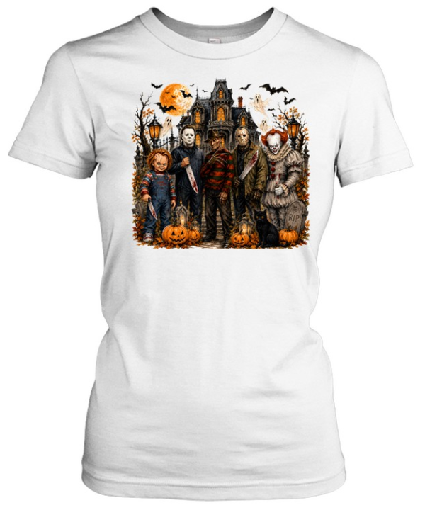 Horror Slasher Squad Haunted House Halloween Graphic  Classic Women's T-shirt