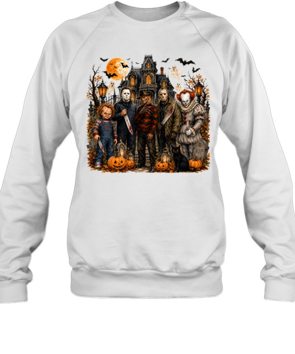 Horror Slasher Squad Haunted House Halloween Graphic  Unisex Sweatshirt