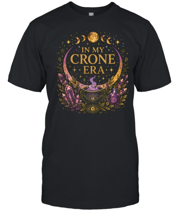 In My Crone Era Celestial Amethyst Crystals Moon  Classic Men's T-shirt