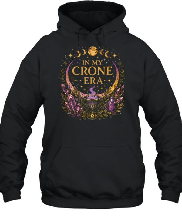 In My Crone Era Celestial Amethyst Crystals Moon  Unisex Hoodie