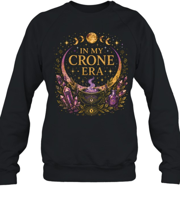 In My Crone Era Celestial Amethyst Crystals Moon  Unisex Sweatshirt