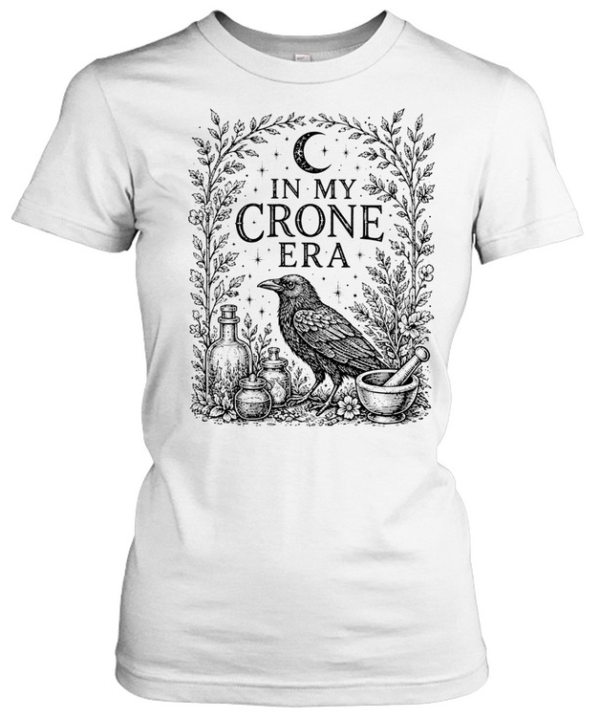 In My Crone Era Vintage Raven Apothecary Botanical Sage  Classic Women's T-shirt