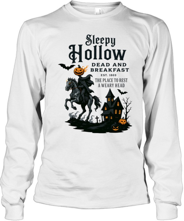 Just Waiting For Halloween Skeleton Drinking Coffee Pumpkin Tee Long Sleeved T-shirt