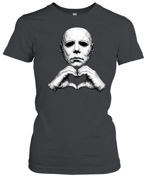 Michael Myers Heart Hands Funny Halloween Slasher Graphic  Classic Women's T-shirt