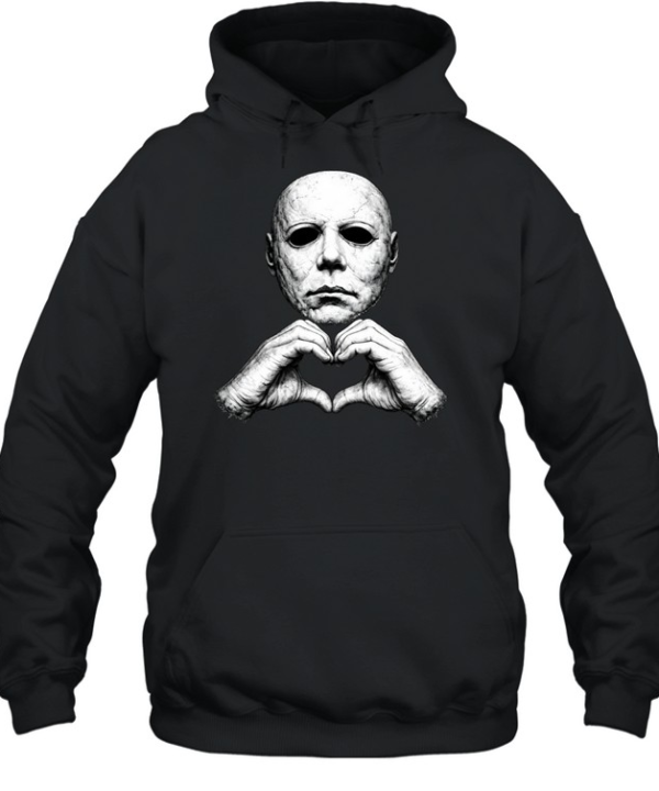 Michael Myers Heart Hands Funny Halloween Slasher Graphic  Unisex Hoodie