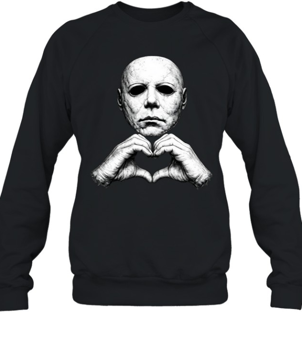 Michael Myers Heart Hands Funny Halloween Slasher Graphic  Unisex Sweatshirt