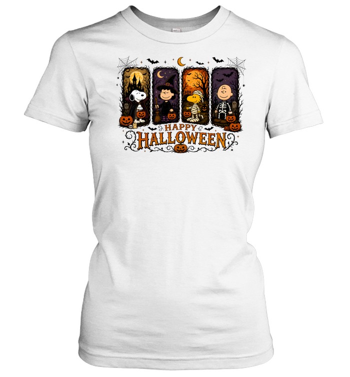 Peanuts Happy Halloween Snoopy Woodstock Charlie Brown Costume Classic Women's T-shirt