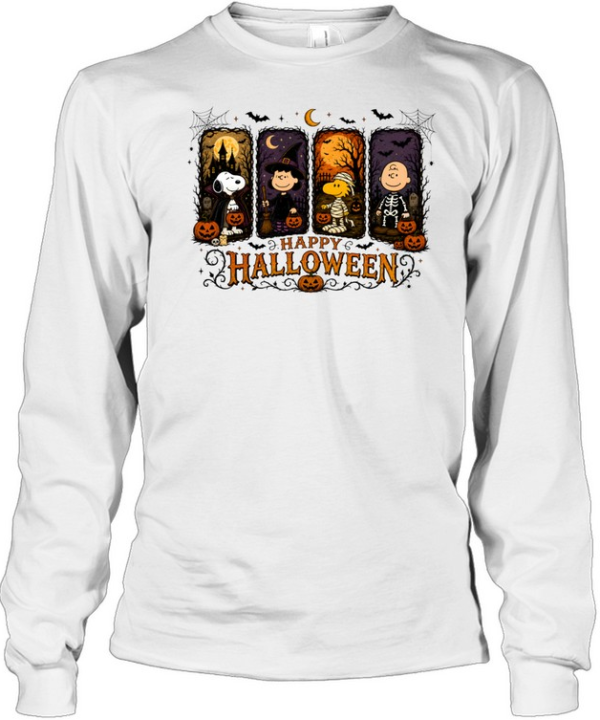 Peanuts Happy Halloween Snoopy Woodstock Charlie Brown Costume Long Sleeved T-shirt