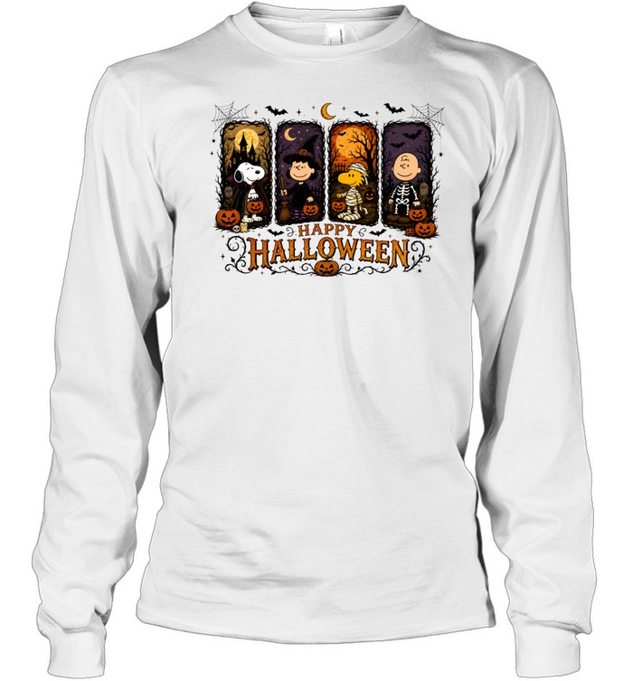 Peanuts Happy Halloween Snoopy Woodstock Charlie Brown Costume Long Sleeved T-shirt