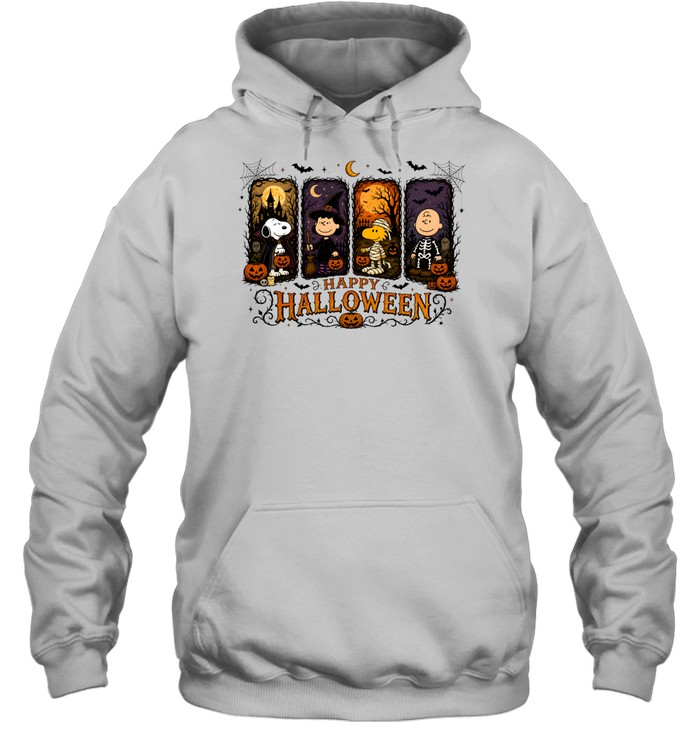 Peanuts Happy Halloween Snoopy Woodstock Charlie Brown Costume Unisex Hoodie Peanuts Happy Halloween Snoopy Woodstock Charlie Brown Costume Unisex Hoodie