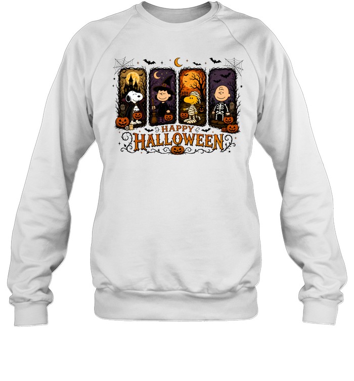 Peanuts Happy Halloween Snoopy Woodstock Charlie Brown Costume Unisex Sweatshirt Peanuts Happy Halloween Snoopy Woodstock Charlie Brown Costume Unisex Sweatshirt