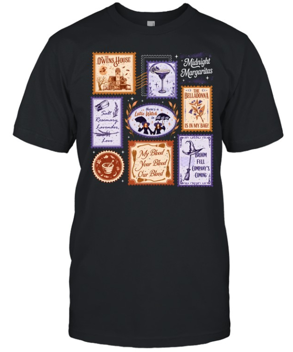 Practical Magic Stamps Owens House Midnight Margaritas Halloween Classic Men's T-shirt