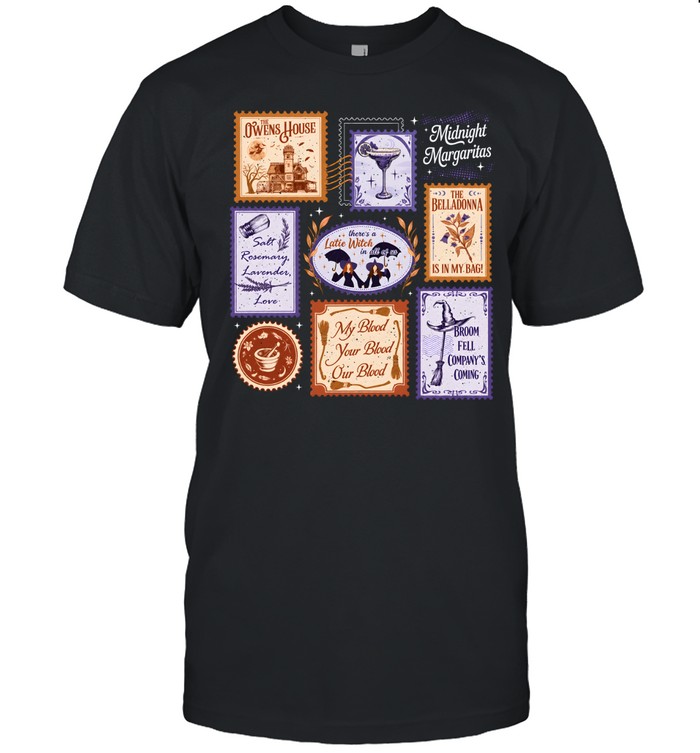 Practical Magic Stamps Owens House Midnight Margaritas Halloween Classic Men's T-shirt Practical Magic Stamps Owens House Midnight Margaritas Halloween Classic Men's T-shirt