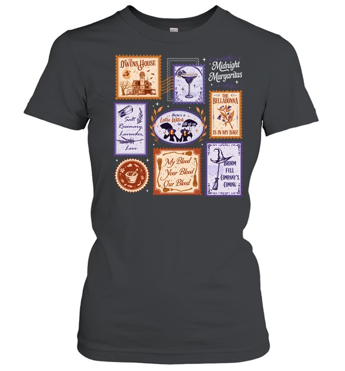 Practical Magic Stamps Owens House Midnight Margaritas Halloween Classic Women's T-shirt