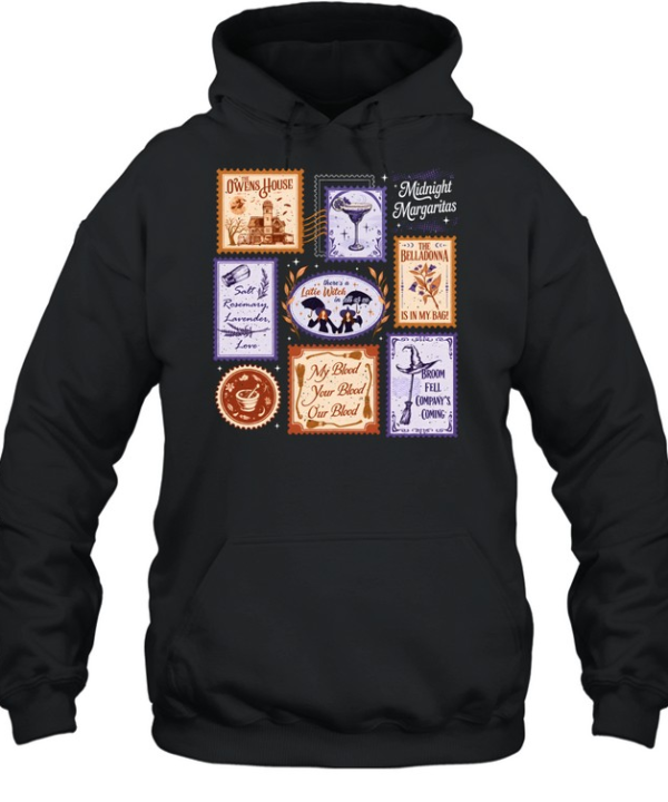 Practical Magic Stamps Owens House Midnight Margaritas Halloween Unisex Hoodie
