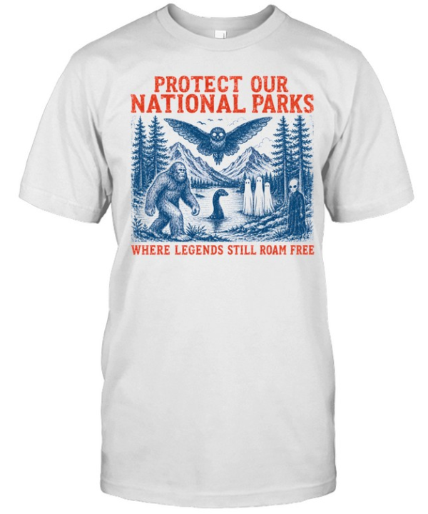 Protect Our National Parks Bigfoot Cryptid Legends Graphic Classic Men's T-shirt