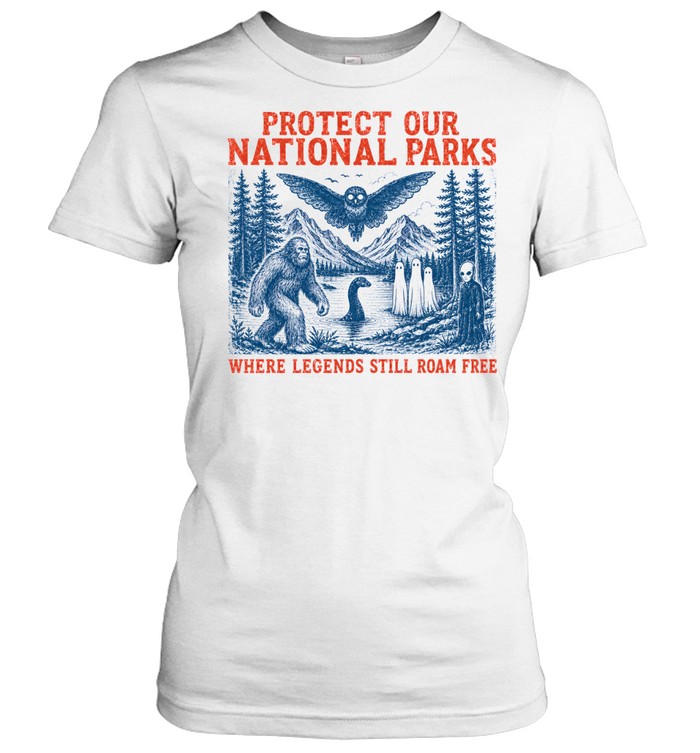 Protect Our National Parks Bigfoot Cryptid Legends Graphic Classic Women's T-shirt