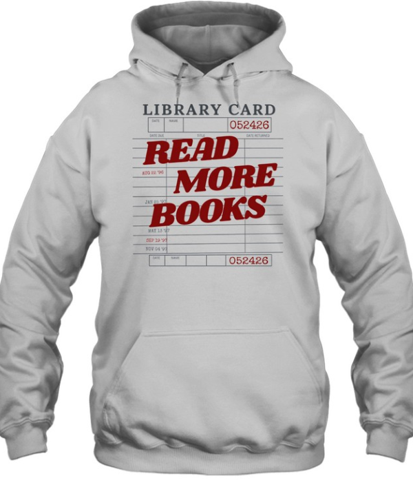 Read More Books Vintage Library Card Due Date  Unisex Hoodie