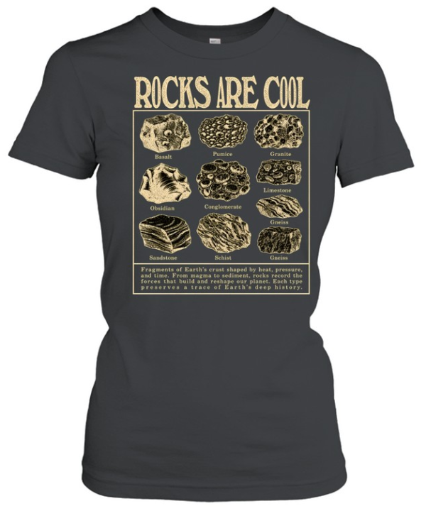 Rocks Are Cool Vintage Geology Field Guide Chart  Classic Women's T-shirt