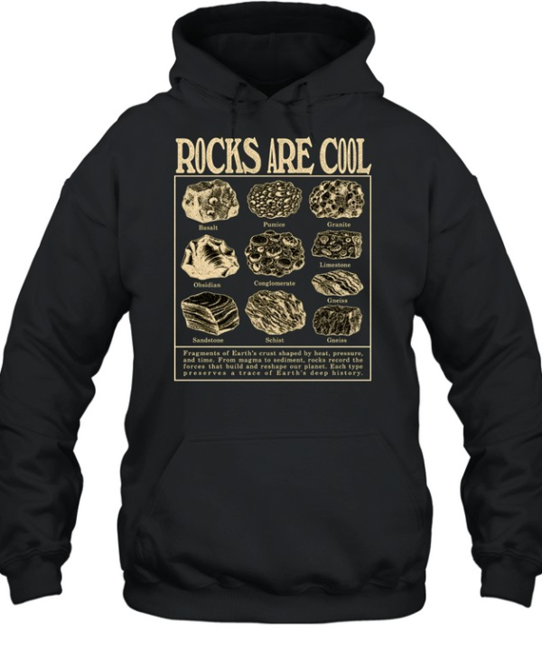 Rocks Are Cool Vintage Geology Field Guide Chart  Unisex Hoodie
