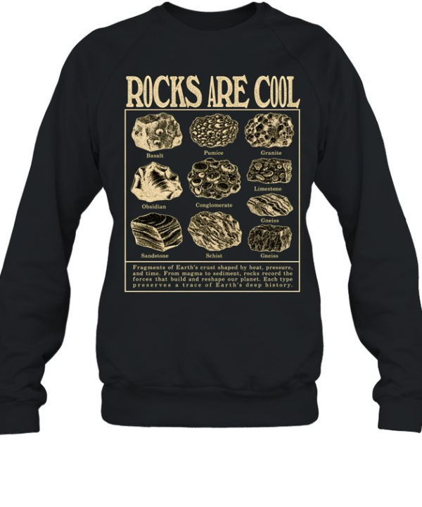 Rocks Are Cool Vintage Geology Field Guide Chart  Unisex Sweatshirt