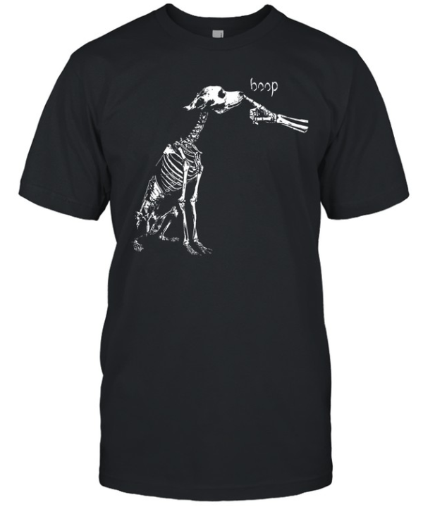 Skeleton Dog Boop Nose Funny Dog Lover Halloween  Classic Men's T-shirt