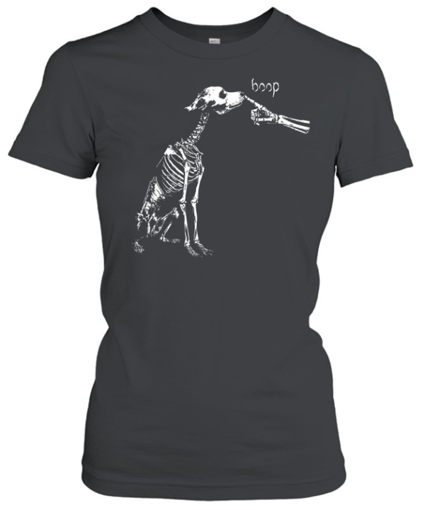 Skeleton Dog Boop Nose Funny Dog Lover Halloween  Classic Women's T-shirt